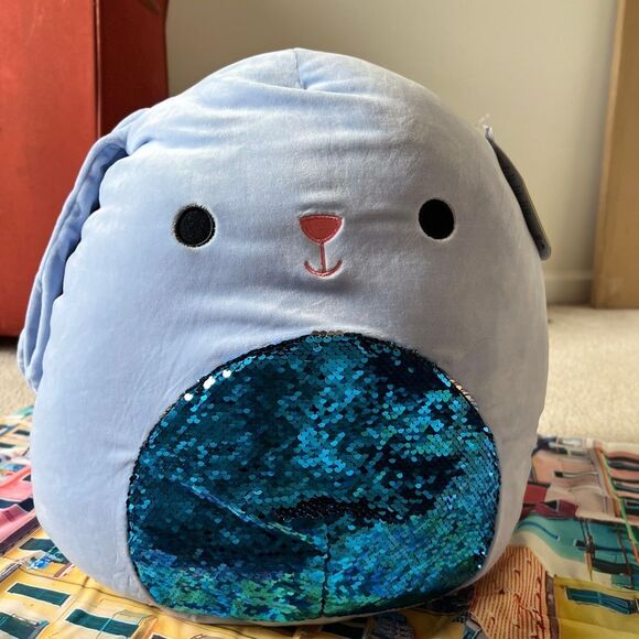 SQUISHMALLOW 16 INCH EASTER PLUSH WITH SEQUIN BELLY | BUNNY BUTTONS NWT - Picture 3 of 15